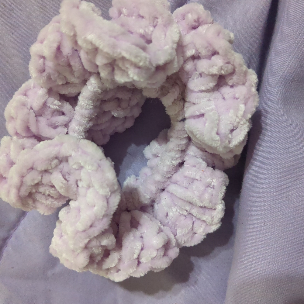 Purple Textured Hair Scrunchie Accessory